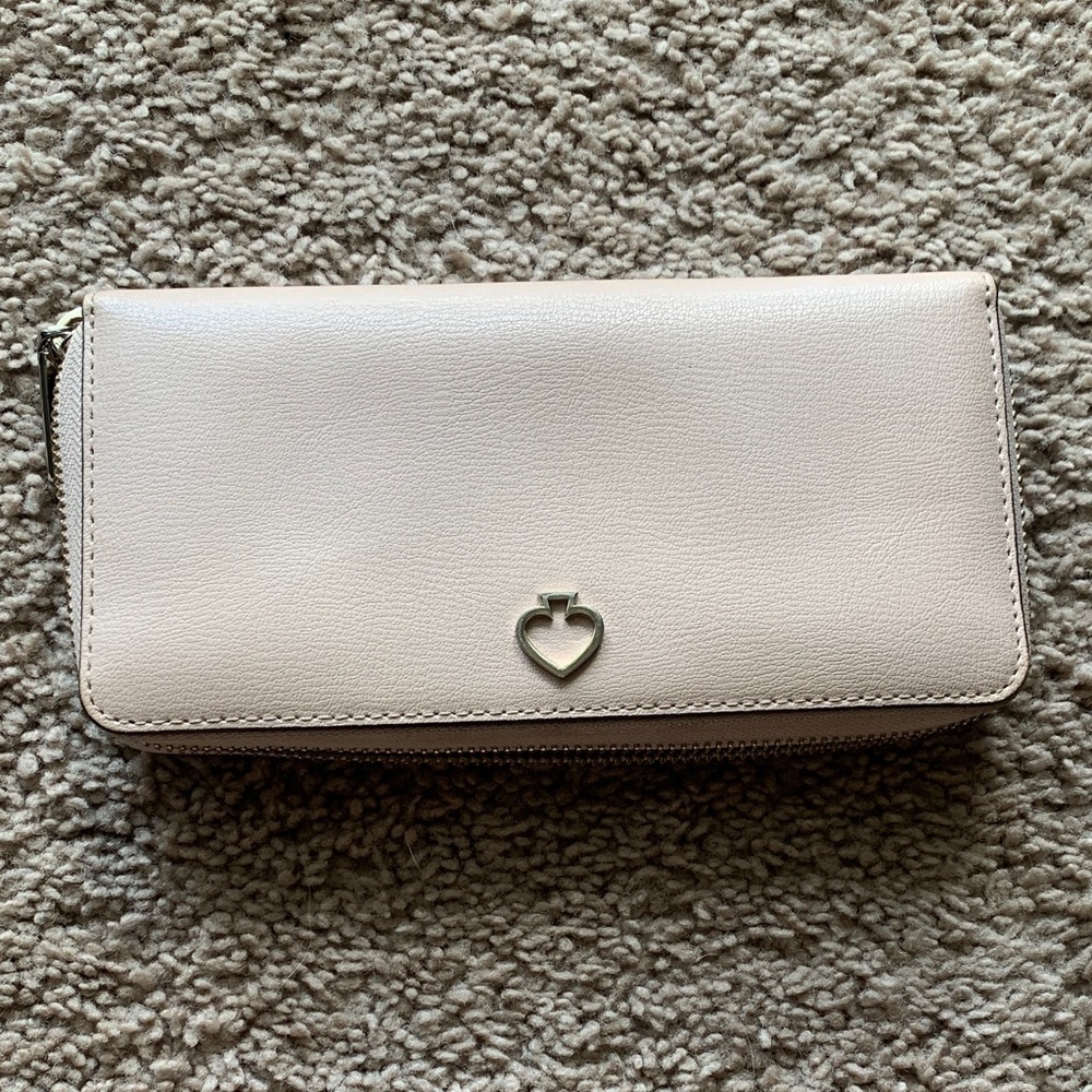 Kate Spade Cream Wallet with Heart Accent